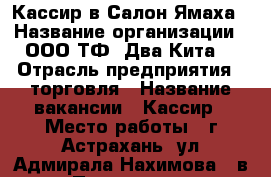 Кассир в Салон Ямаха › Название организации ­ ООО ТФ “Два Кита“ › Отрасль предприятия ­ торговля › Название вакансии ­ Кассир › Место работы ­ г.Астрахань. ул.Адмирала Нахимова 80в › Подчинение ­ Директору › Минимальный оклад ­ 13 000 › Максимальный оклад ­ 15 000 - Астраханская обл., Астрахань г. Работа » Вакансии   